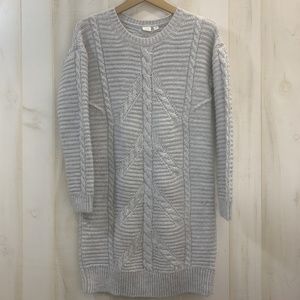 Gap Grey Cable Tunic Sweater Dress XS Wool Alpaca